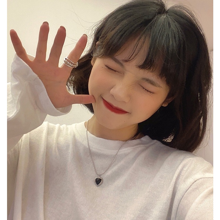 Dây chuyền trái tim đá đen xinh đẹp giá rẻ🧡