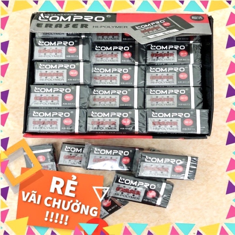 TẨY GÔM 2B-TẨY BÚT CHÌ,TẨY MÀU ĐEN LOẠI TỐT SIÊU SẠCH