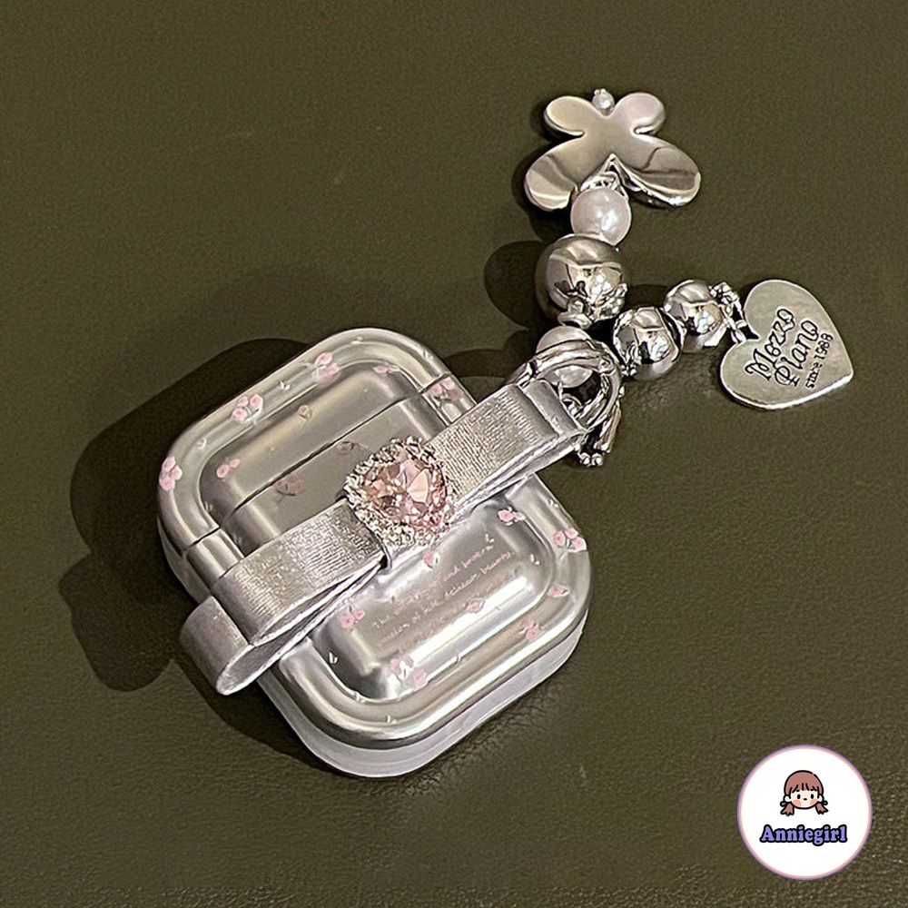 Vỏ Bảo Vệ Hộp Sạc Tai Nghe airpods pro 2 airpods 1 2 apple bluetooth Không Dây Chất Liệu Silicon Mềm Màu Trơn Đính Đá Kiểu vintage Ốp