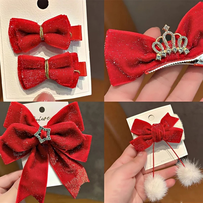 Cuộn Dây Ruy Băng Nhung satin Lấp Lánh Màu Đỏ Dài 1M Dùng Trang Trí Tiệc Cưới / Giáng Sinh