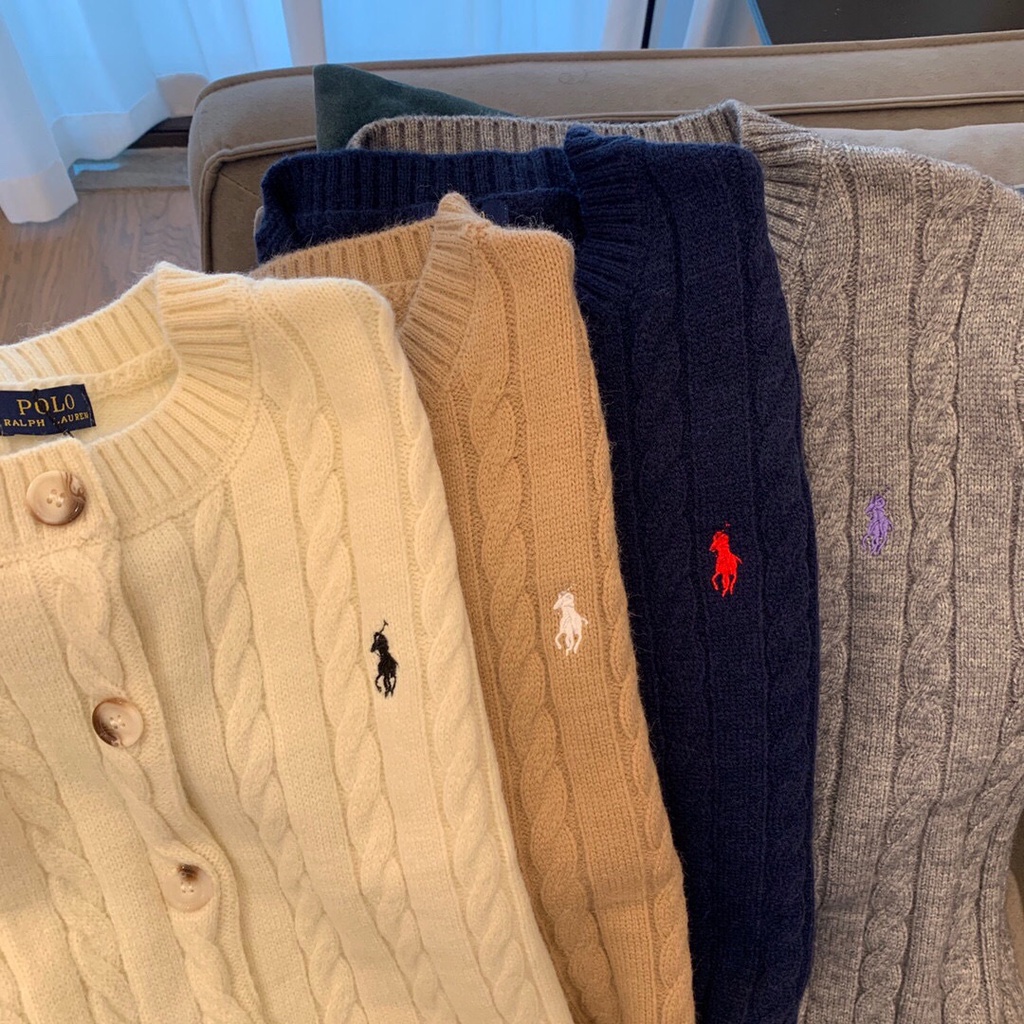 Ralph Lauren autumn and winter twisted sweater twist cardigan polo sweater