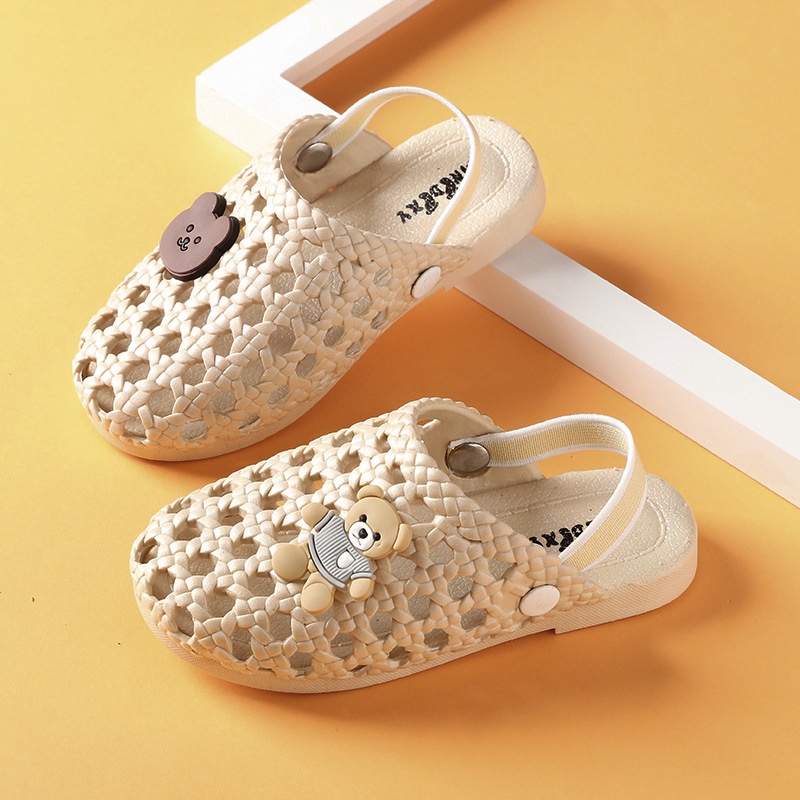 Ayuer Giày crocs Vải Dệt Co Giãn Thời Trang Mùa Hè Cho Bé