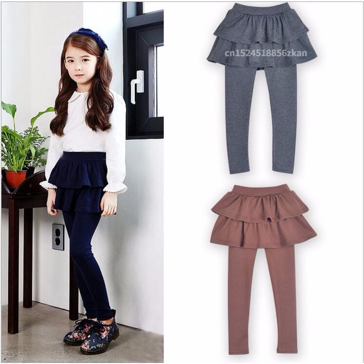 Quần Legging cotton Giả Váy Thời Trang Thu Đông Cho Bé Gái 3-11 Tuổi