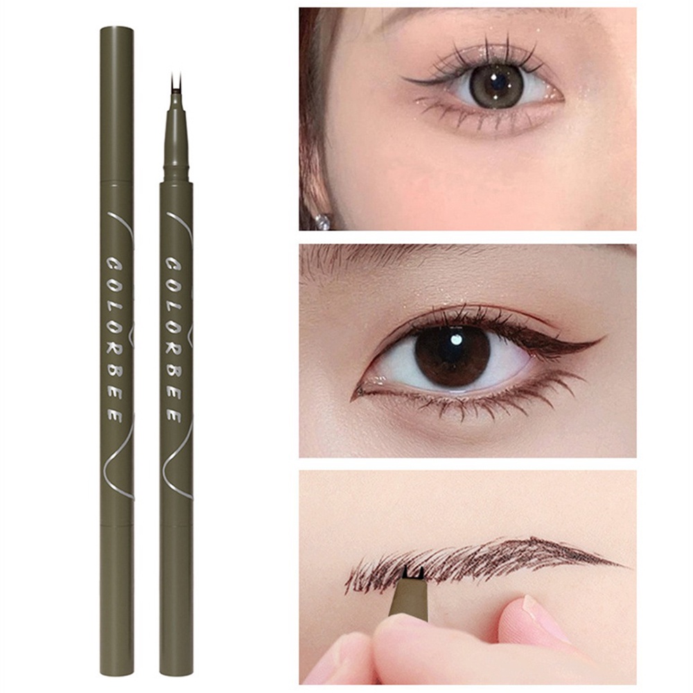 Bút Kẻ Mắt Lông Mi Colorbee Không Lem Bút Chì Kẻ Lông Mày Hai đầu Siêu Mịn Nằm Tằm Xuống Nhanh Khô Không Thấm Nước Lâu Trôi, Mỹ   Dễ Thương