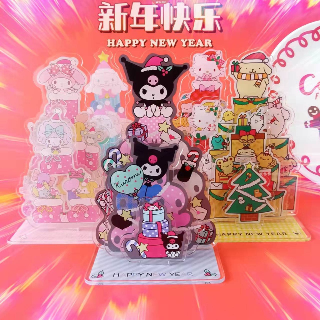Thiệp Giáng Sinh sanrio acrylic Hoạt Hình kuromi cinnamoroll Để Bàn Trang Trí Cho Nữ