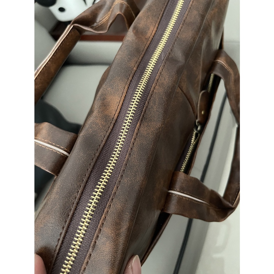 Túi da nam VĂN PHÒNG laptop 15 inch Men KDT01  Da WUAS phối da thật