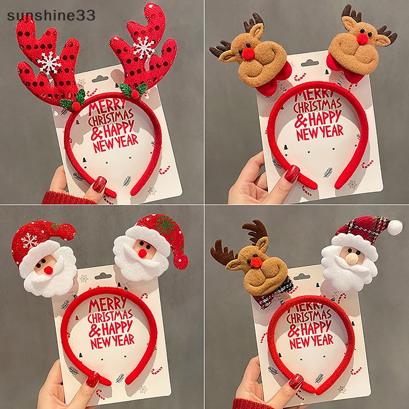 Su Băng Đô Cài Tóc Hoạt Hình Ông Già Noel Tuần Lộc Giáng Sinh Chúc Mừng Năm Mới