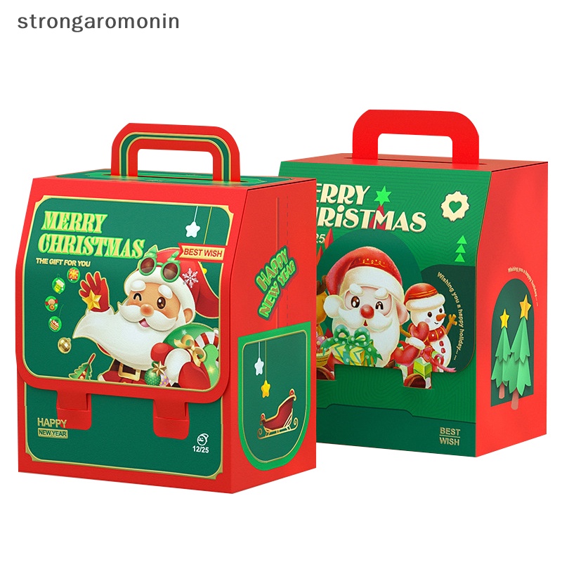 St Hộp Quà Tặng Giáng Sinh / Năm Mới Cầm Tay Hình Ông Già Noel eve Táo Dễ Thương