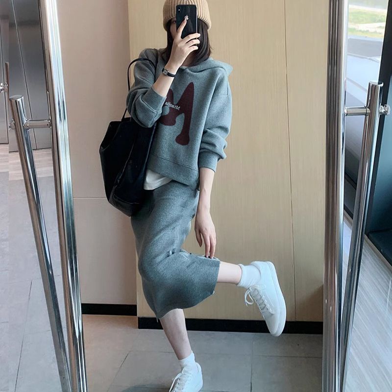 Bộ Áo Hoodie + Chân Váy Thời Trang Xuân Thu 2023 Chất Lượng Cao Cho Nữ