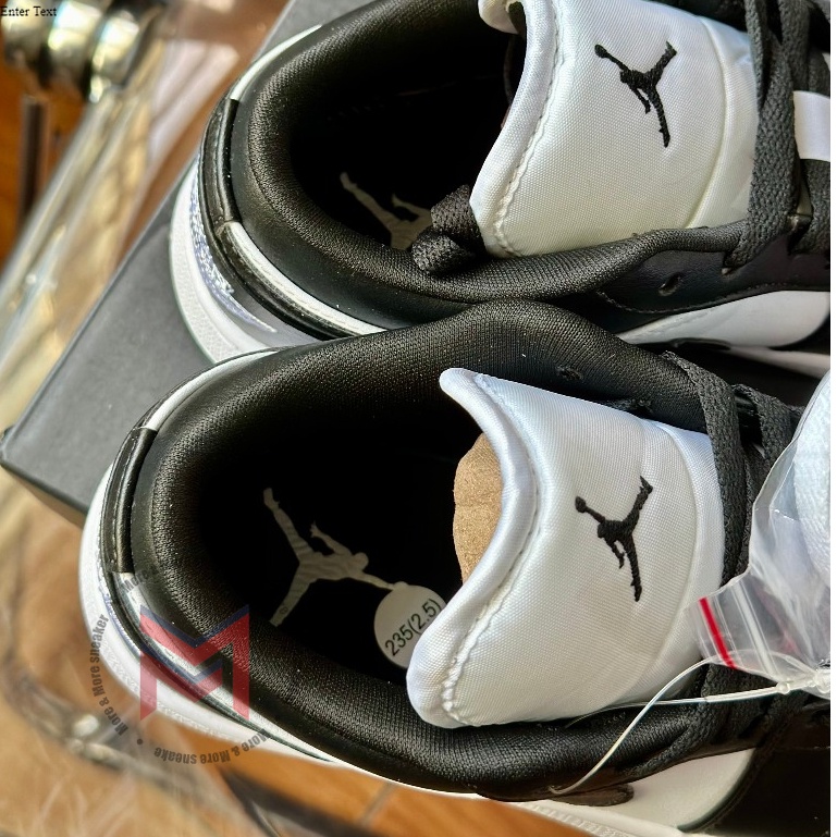 Giày Jordan 1 low ' Panda ' Retro bản da thật black/white, hàng LA loại 1