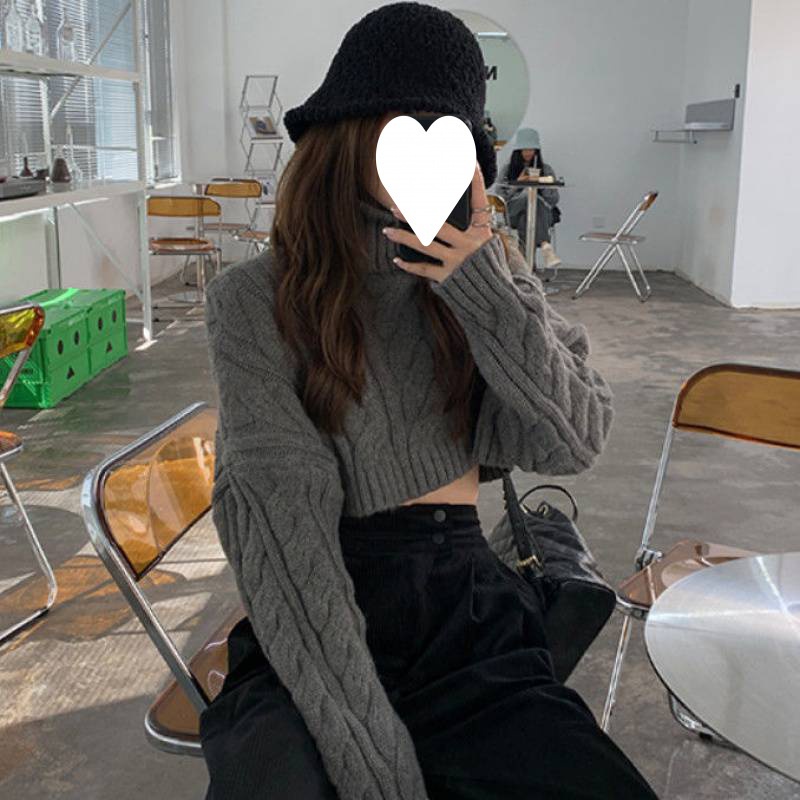 Áo sweater Dệt Kim Cổ Lọ Tay Dài Dáng Rộng Phong Cách Hàn Quốc Thời Trang Mùa Đông Cho Nữ