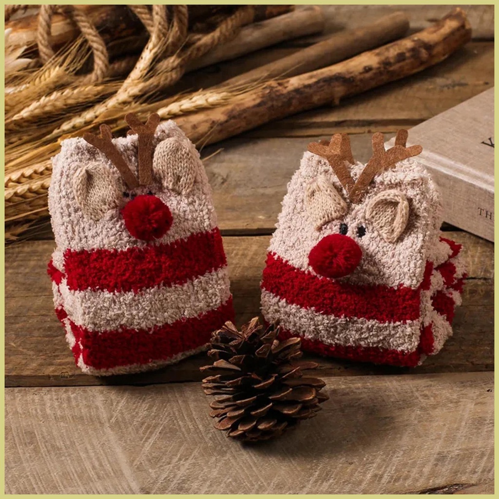 Vớ Vải Lông Cừu San Hô Dày Dặn Thoải Mái Vui Nhộn Cho Nữ