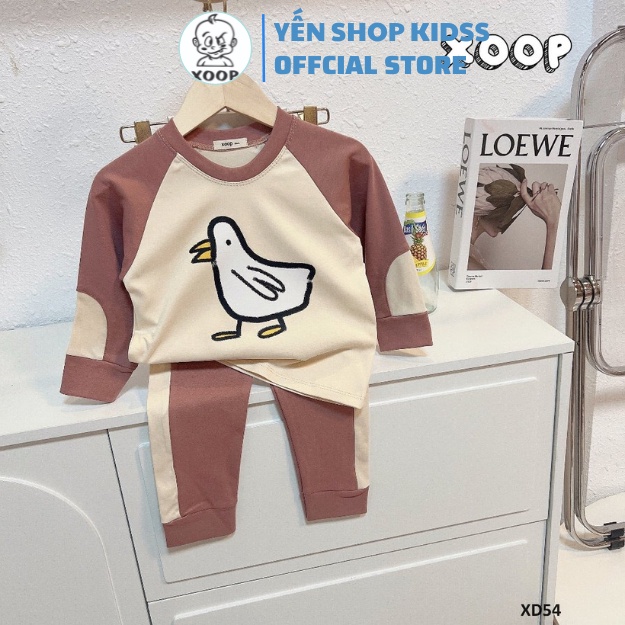 Sale ! Bộ dài tay XOOP cotton BC 100% phối tay quần mặc nhà XOOP in họa tiết cho bé  XD54 Yến Shop Kidsss