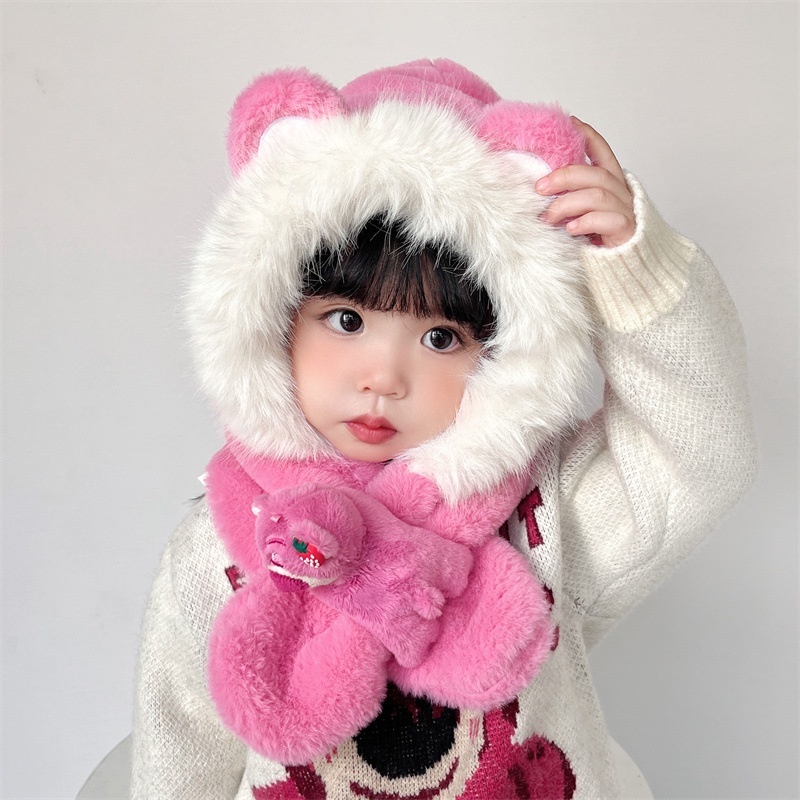 Mũ Bông Dày Dặn Giữ Ấm Tai Hình Nhân Vật Hoạt Hình one piece stellalou lotso