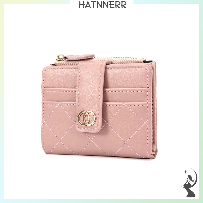 Mới! Ví Ngắn Đựng Thẻ Có Dây Kéo Màu Trơn Thời Trang Dành Cho Nữ fhs