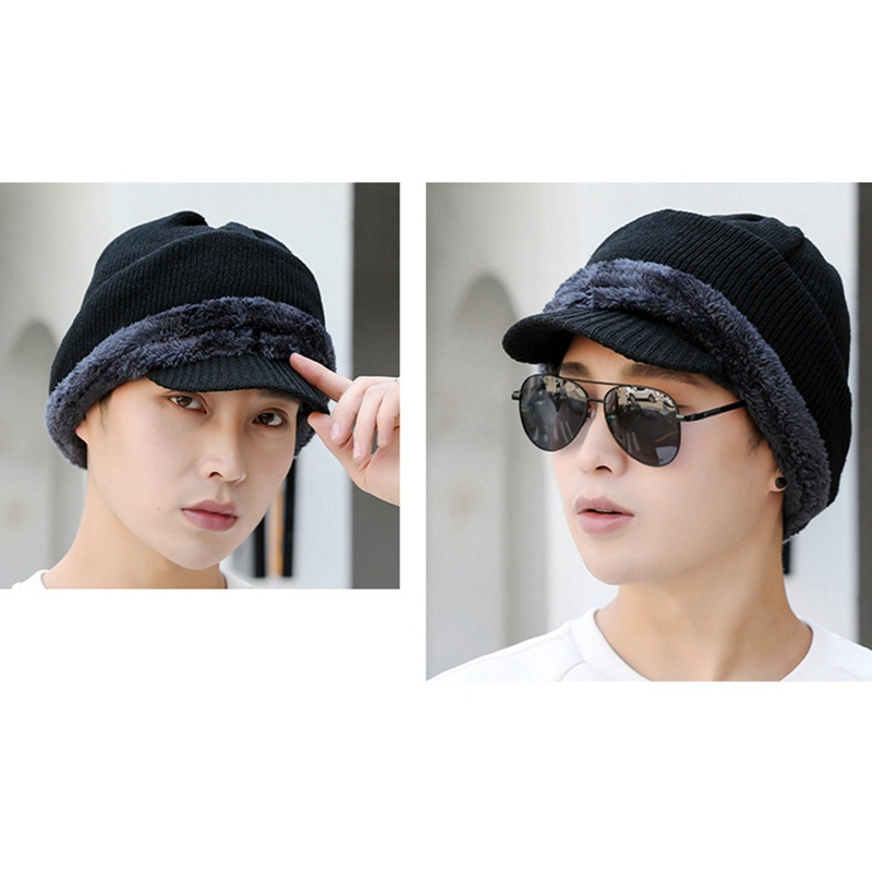 Mũ Len Dày Chống Gió Giữ Ấm Mùa Đông Có Khóa Kéo