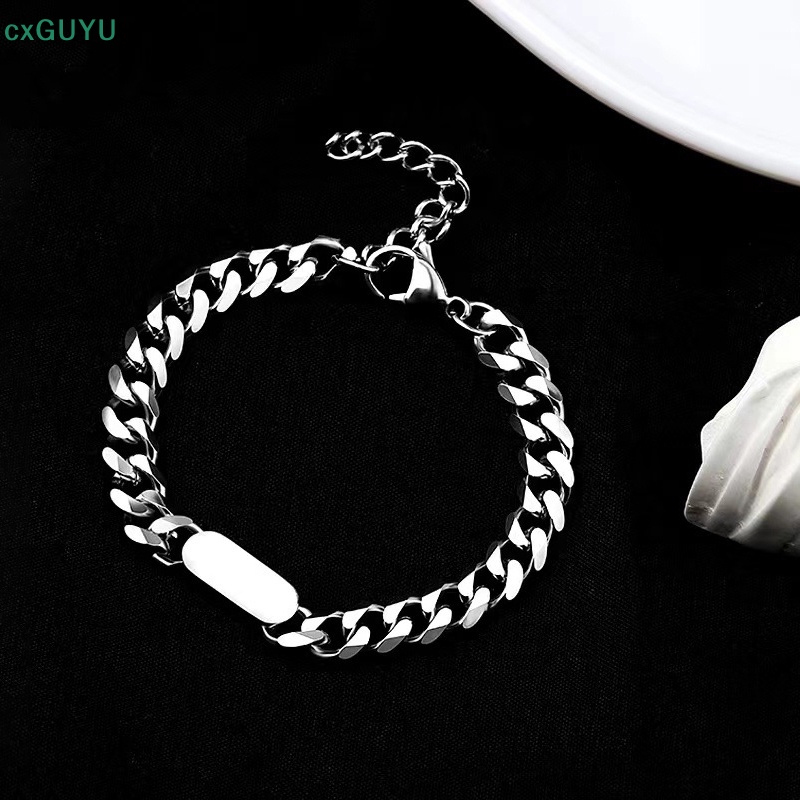 Vòng Tay Thép Titan Mặt Vuông Phong Cách hip hop Đơn Giản Cá Tính Hợp Thời Trang prta