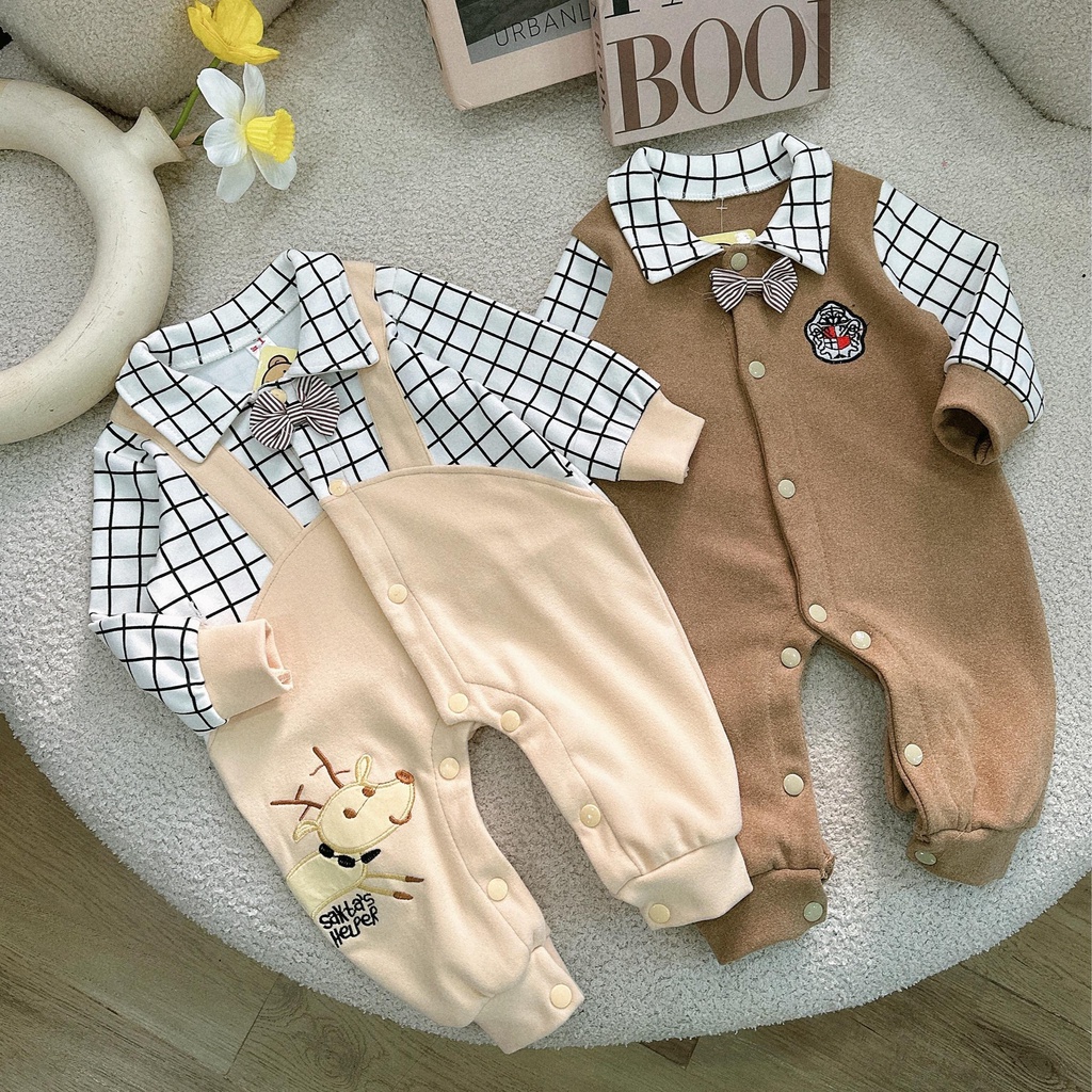 Bộ body dài tay bodysuit áo liền quần bộ đồ liền thân Babyshop88 cho bé trai bé gái M21.11.23-1