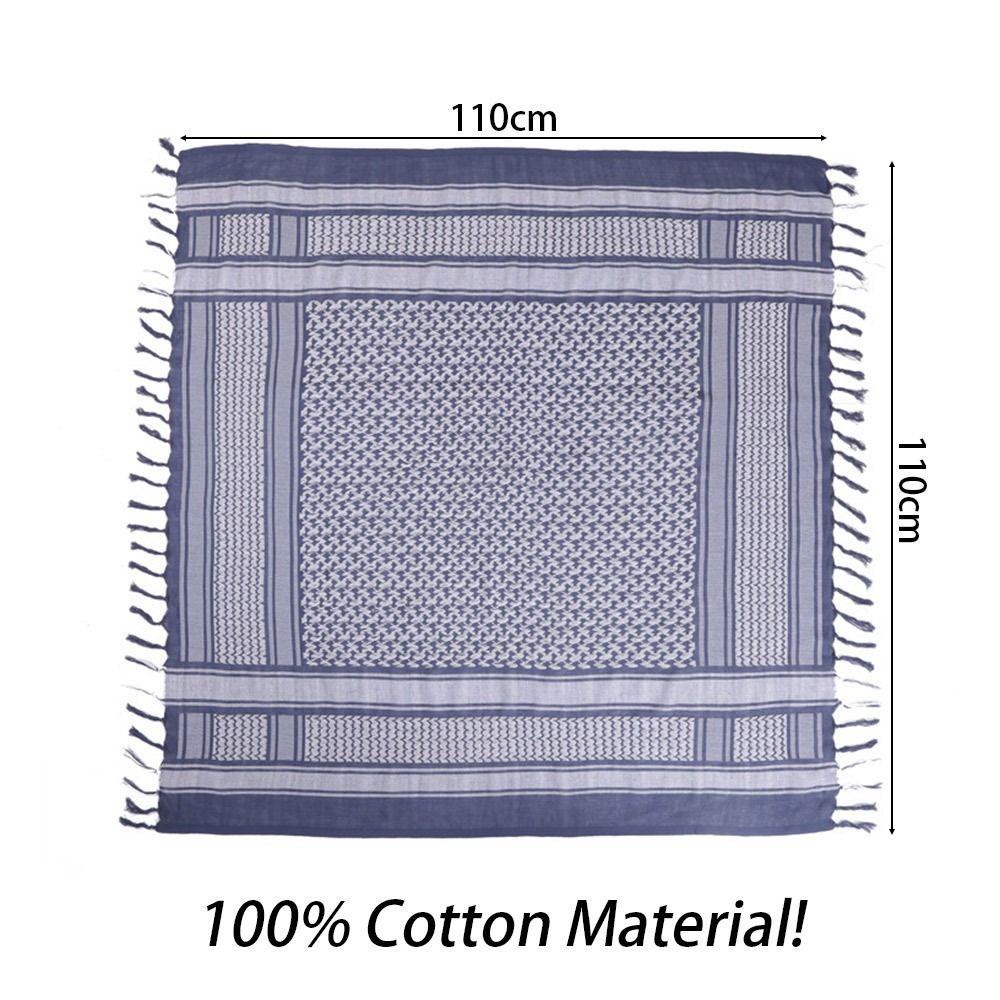 1 Khăn Trùm Đầu Lục Giác / Khăn Choàng Cổ Vuông Chất Liệu cotton polyester Kẻ Sọc Đa Năng 110 X 110Cm