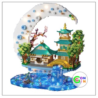 Đồ chơi mô hình lắp ráp Cung quản hàn kiến trúc cổ đại nguyệt hoa loại to size đại Gôn đồ chơi