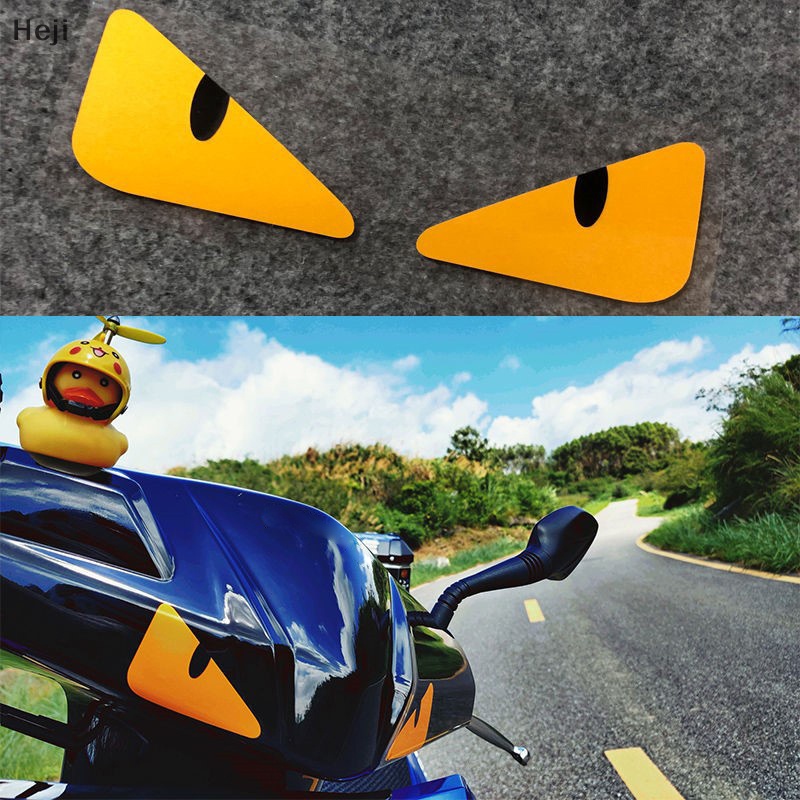 Heji Miếng Dán Trang Trí Đèn Pha Xe Hơi Hình Đôi Mắt Quỷ Phản Quang Độc Đáo vn