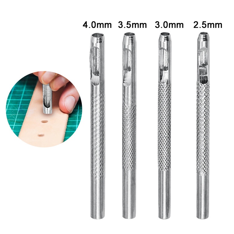 Công cụ đục lỗ bằng da 2,5-4mm Máy đục lỗ bằng da rỗng Máy cắt tròn kim loại cho đồng hồ đeo tay và ví