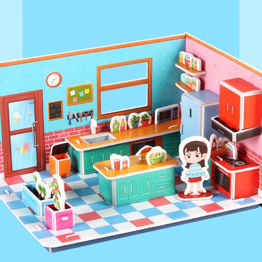 Bộ Đồ Chơi Xếp Hình 3d Bằng Giấy diy Hình Hoạt Hình Dành Cho Trẻ Em