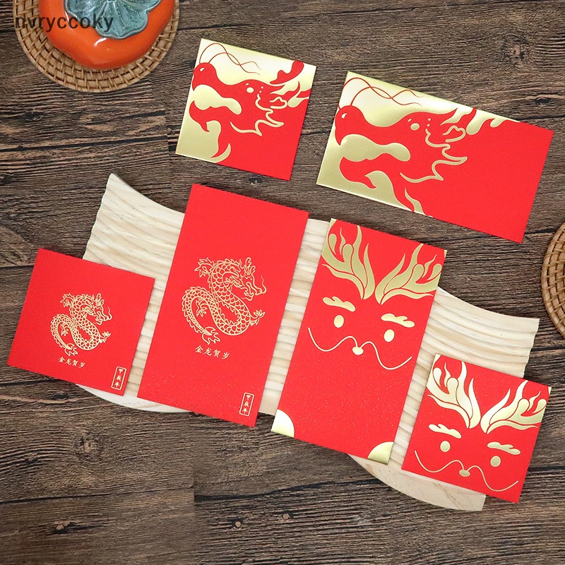 Bao Lì Xì Hình Rồng Đỏ May Mắn Cho Năm Mới Phong Cách Trung Hoa vn