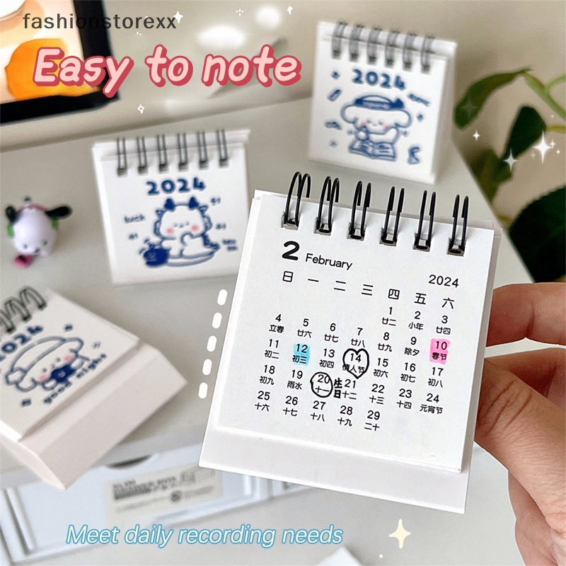 Thời đại 2023.9-2024.12. Lịch Để Bàn mini Họa Tiết Hoạt Hình Dễ Thương Bắt Mắt