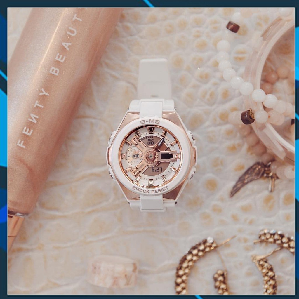 Đồng hồ nữ Casio Gshock MSG-400G-7A - Máy Quartz Pin - Kính khoáng - Dây nhựa NEW