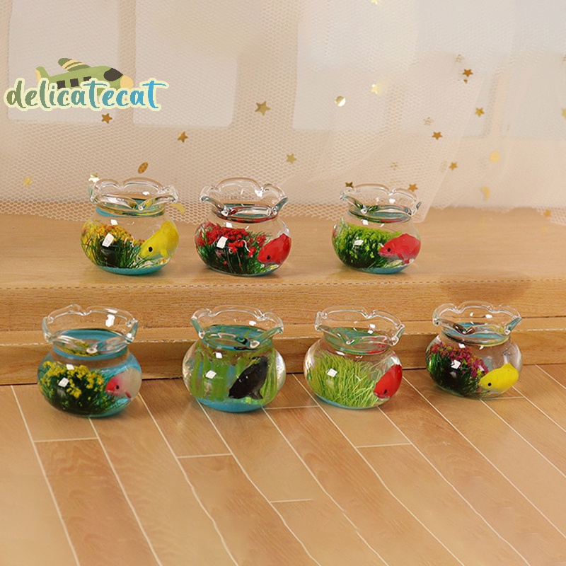 1 Mô Hình Bát Cá Thủy Tinh Thu Nhỏ Trang Trí Nhà Búp Bê