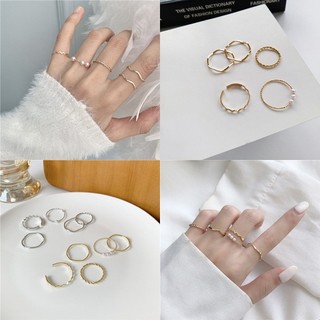 Nhẫn Vàng Gợn Sóng Đính Ngọc Trai Thời Trang Cho Nữ