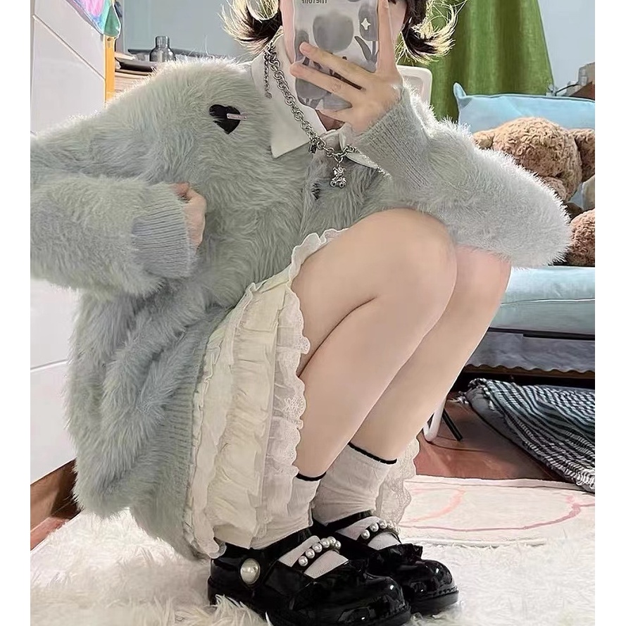 Vớ Ren Dài Trung Bình Đính Nơ Phong Cách lolita Nhật Bản Cho Nữ