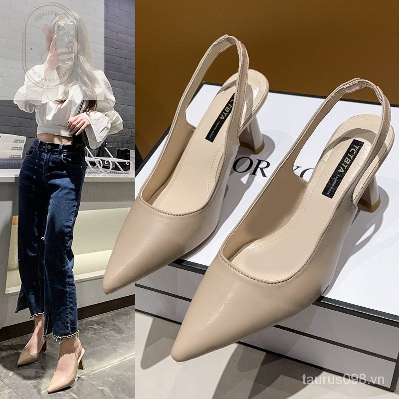 Giày Cao Gót Mũi Nhọn Hở Ngón Phong Cách Thời Trang Xuân Hè Mới 2023