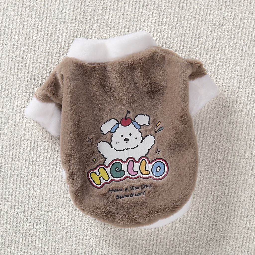 Áo hoodie Họa Tiết Hoạt Hình Thời Trang Thu Đông Cho Thú Cưng Sự Bảo Vệ
