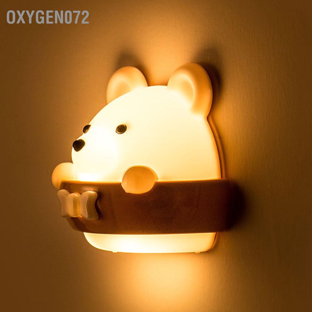 Oxygen072 Đèn tường LED Bảo vệ mắt Hình chú gấu dễ thương ngủ treo có điều khiển từ xa
