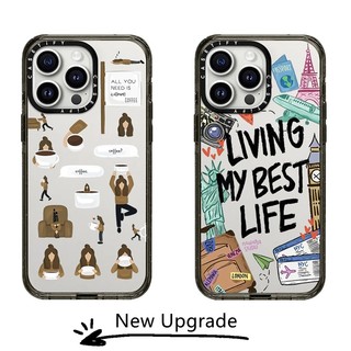 New upgrade casetify travel lover coffee hard case for iphone 15 14 plus 11 12 13 pro max clear acrylic cover casing