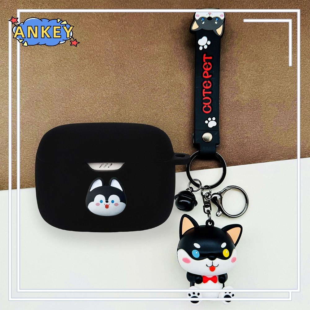 For JBL Wave Beam W200 Vibe 200 Earphone Silicone Case Cute Bear Earbuds Soft Protective Headphone Cover Headset Skin with Pendant