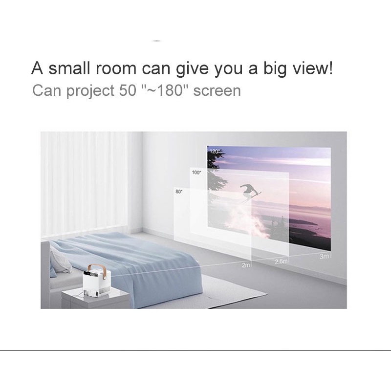 Máy chiếu mini LAMJAD CY303 Kết nối wifi, bluetooth, dễ dàng kết nối điện thoại, máy tính