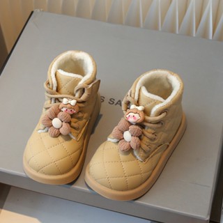 Giày Bốt martin Bằng Da Đế Mềm Có Khóa Kéo Thời Trang Thu Đông Cho Bé Gái 2-12 Tuổi