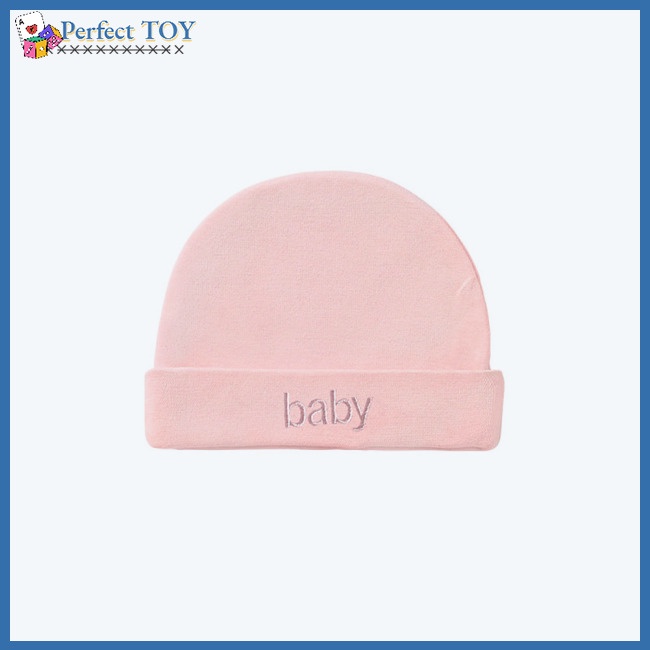 Psf set Mũ Và Găng Tay cotton Một Lớp Chống Trầy Xước Màu Trơn Cho Bé Trai Sơ Sinh
