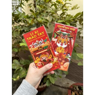 Combo 10 bao lì xì đỏ, hoạt hình chibi siêu cute dễ thương năm mới 2024