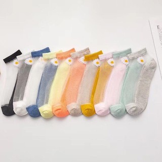 Set 10 Đôi Tất Hoa Cúc Ren Kính