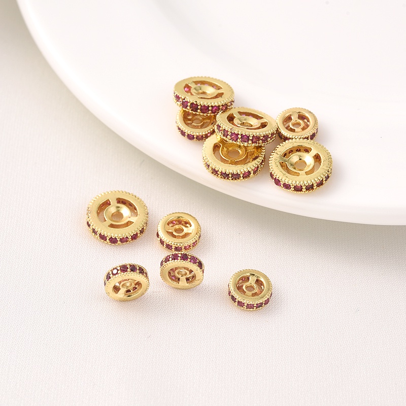 Spacer Beads DIY 14K Red Zircon DIY Wheel