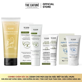  Combo Chân Ái Khuyên Dùng Cho Da Mụn Kem Chống Nắng Gel Chấm Mụn Sữa Rửa Mặt Kem Dưỡng Ẩm The Cafuné 120gram 