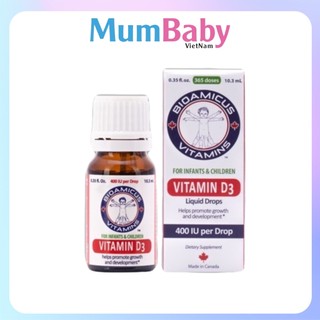 Vitamin D3 K2 Mk7 men vi sinh 10 chủng BioAmicus 400IU/giọt MumBaby