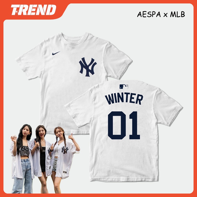 Áo Thun Cotton Ngắn Tay Dáng Rộng In Chữ KPOP Vespa MLB Jersey Thời Trang Mùa Đông Cho Nam Và Nữ