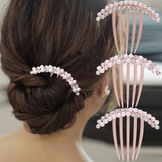 Lược cài tóc đính kim cương giả bằng hợp kim phong cách hàn quốc cho cô dâu