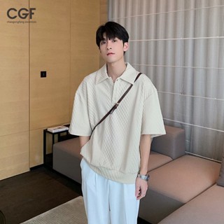 Chaogongfang essentials Áo polo Ngắn Tay Dáng Rộng Đơn Giản Đa Năng Cho Nam