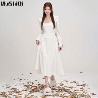 Đầm Cổ Vuông Thiết Kế Mới Cao Cấp Thời Trang Theo Phong Cách Pháp Cho Nữ